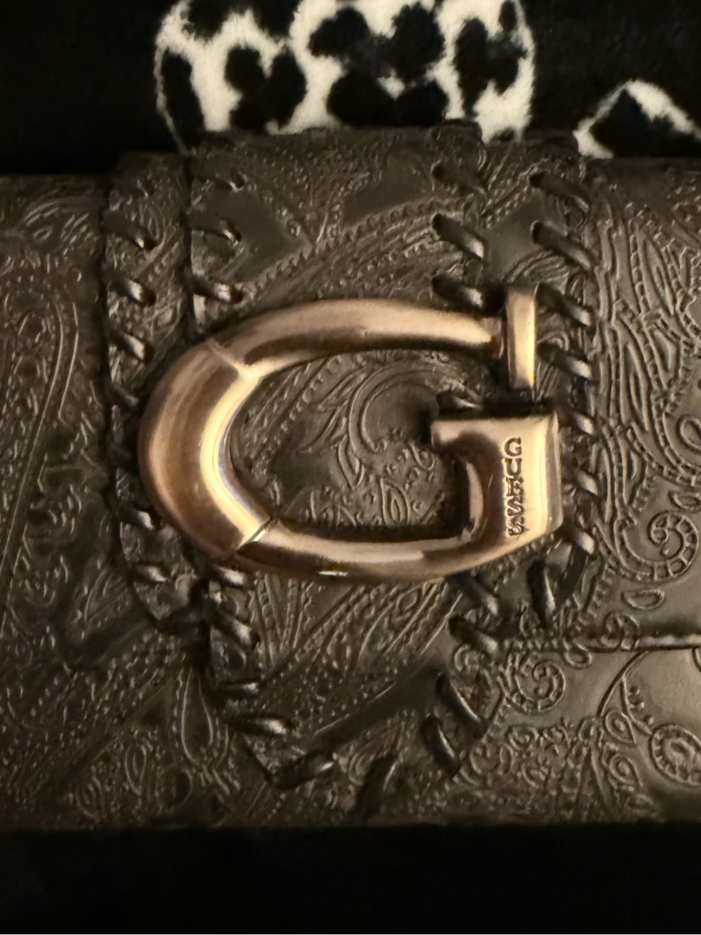 GUESS Vintage Black Embossed Leather wallet